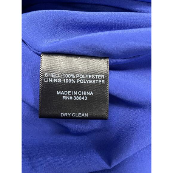 Sam Edelman blue black snake print sleeveless ruffle high neck dress women''s 12 - Picture 10 of 10